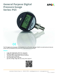 Thumbnail of document Data Sheet - PG5 Digital Pressure Gauge